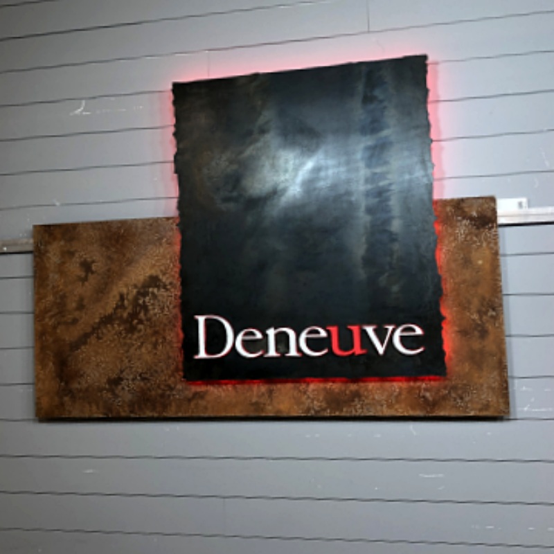 Deneuve single layer custom rustic metal sign