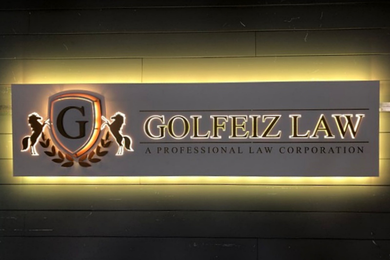 Golfeiz Law custom law office sign