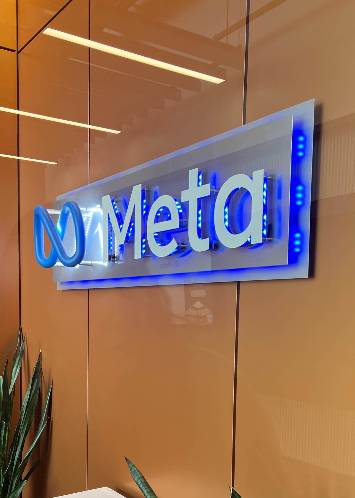 Meta Database Center custom metal sign
