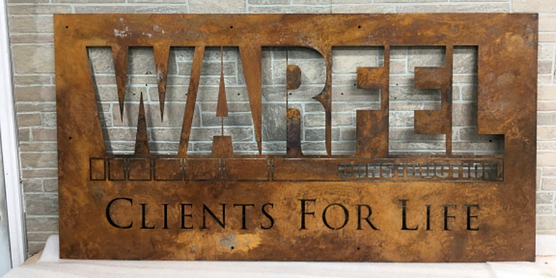 Warfel custom rustic metal sign