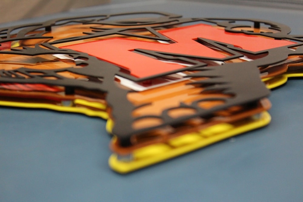 a multi layer custom metal sign made by ShieldCo for University of Maryland