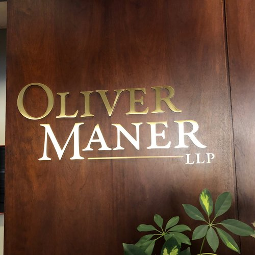 simple 3d sign for Oliver Maner LLP