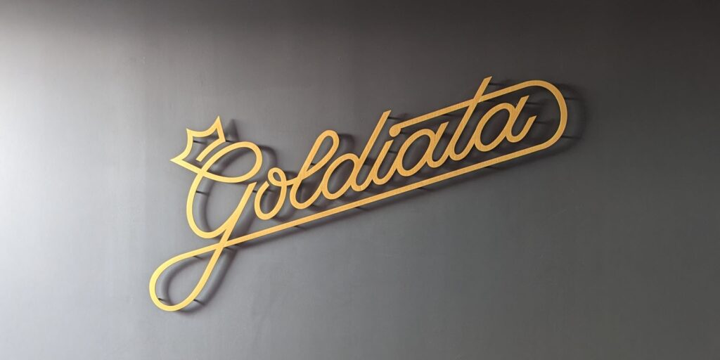 Goldiata custom office lobby sign