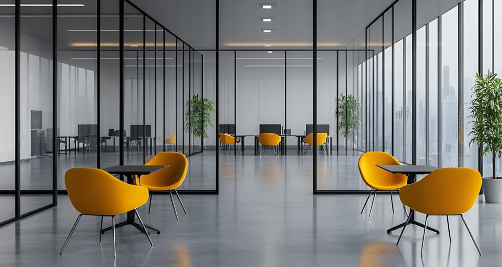 modern office space with natural light 